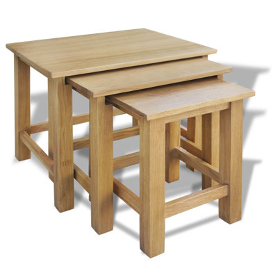 Manford Oak 3 Piece Nest of Tables
