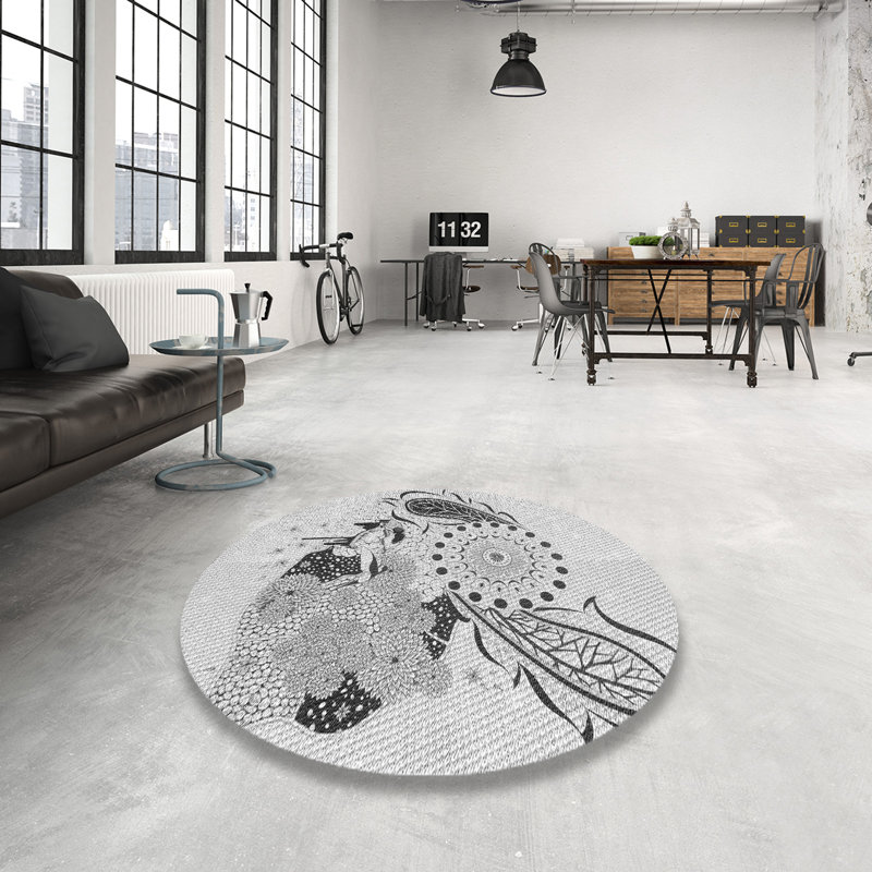 Tapis gris, Rond 6 pi