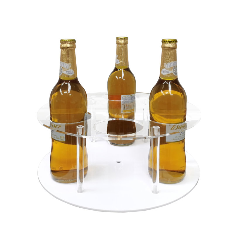 Annaelle 12.5X12.5X5" Countertop Clear Acrylic Rotating Syrup Bottle Organizer Wine Rack, Fit 3.2" Diameter Bottles, Easy Assembly Video In Description