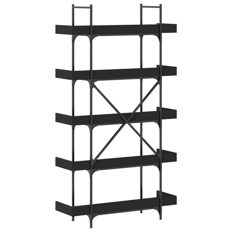 Yasiel Bookcase, Black, (5 Shelves) 71.10" H x 39.40” W x 13”D