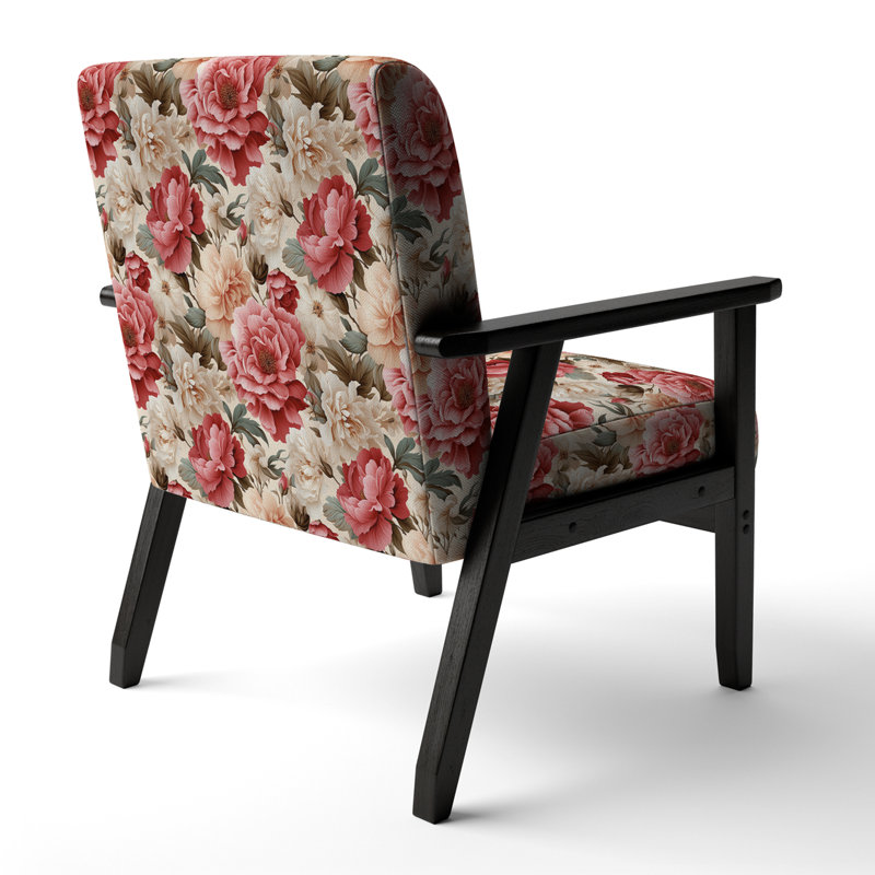 Chaise d'appoint florale Cobalt, Motif victorien de roses gracieuses rétro VI