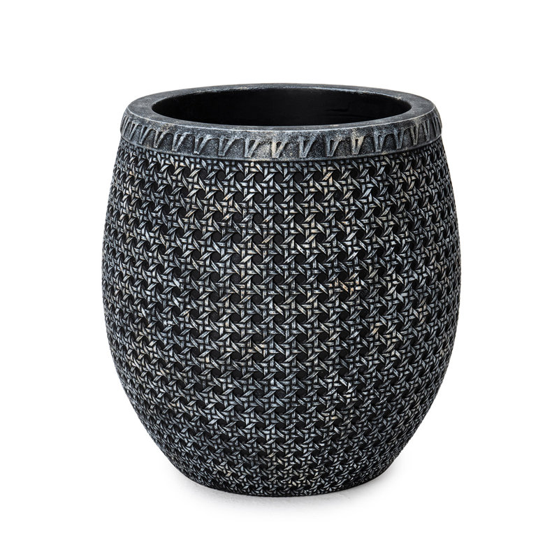 Pot à fleurs Chalea de 22 pouces de hauteur, Noir