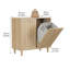 Panier à linge incliné avec panier intérieur amovible, panier à linge dissimulé, armoire de rangement pour salle de bain, support de rangement autoportant, couleur chêne