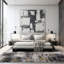 Tapis abstrait jaune / noir / gris-388269379