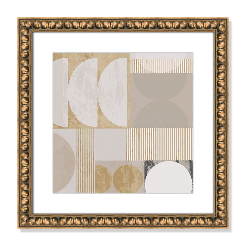 «Golden Balance II» par , L 18 po x H 18 po, Matted Print, Gold Leaf Beads