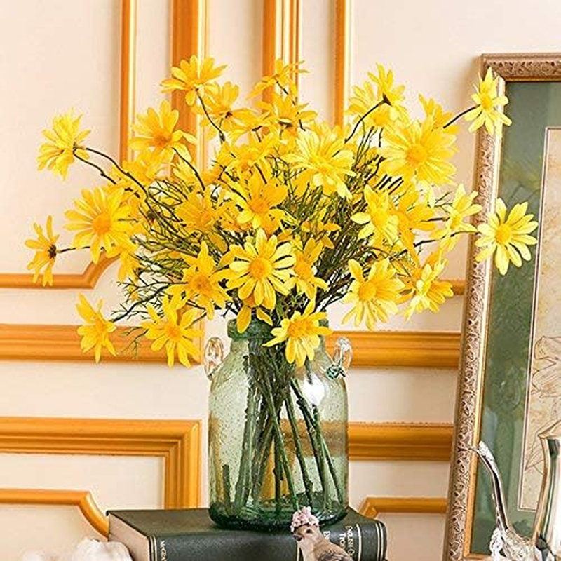 10 pièces de fleurs de marguerite artificielles pour la maison