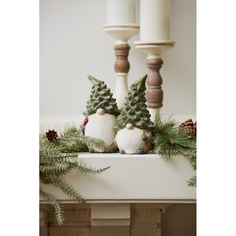 Ensemble de gnome avec chapeau d'arbre 2 pièces Terra Cotta