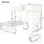 Lit superposé simple au-dessus d'un lit double en bois avec 6 compartiments et système de tablettes personnalisables - Design coloré, 6 tiroirs, tablettes polyvalentes-218756035-218756037