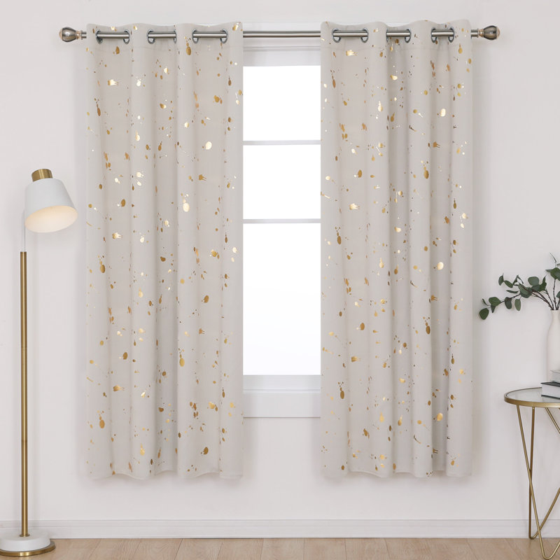 Girlie Room Darkening Curtain Panel Pair, 52" W x 84" L, Cream