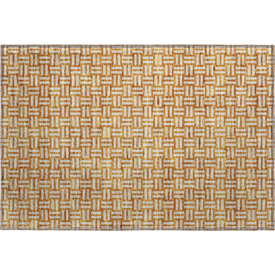 Premium Machine Washable Prisco Terracotta Rug
