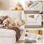 Canapé d'angle modulaire en mousse à mémoire de forme surdimensionnée de 274 cm (108 po), style Cloudy sans os | Canapé de sol entièrement en mousse avec méridienne profonde, canapé moderne en microfibre moelleuse et pelucheuse, sans assemblage, combinaison flexible pour la maison, blanc-1371722878