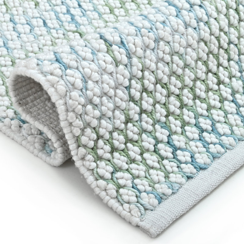Global Recycled Standard Bubbles Hand-Woven Textural Loop Pile Recycled Rug Lagoon Blue, Rectangle 5' x 8'