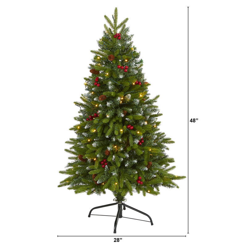 Arbre de Noël vert réaliste en épinette artificielle à DEL, H 4 pi