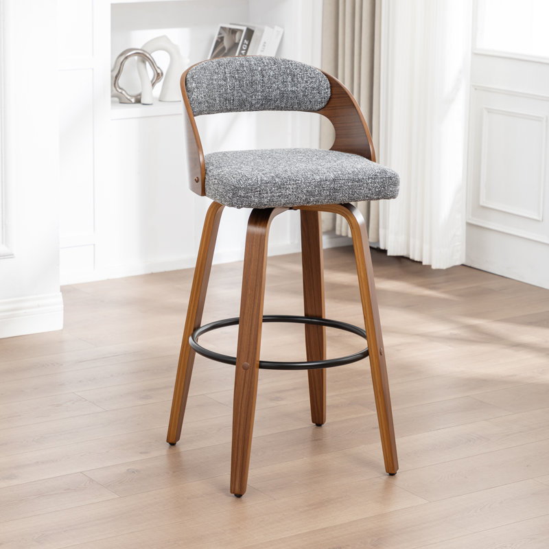 Artnagullian Swivel Linen Fabric Counter Stool & Bar Stool, Bar Stool = 29.9” Seat Height 