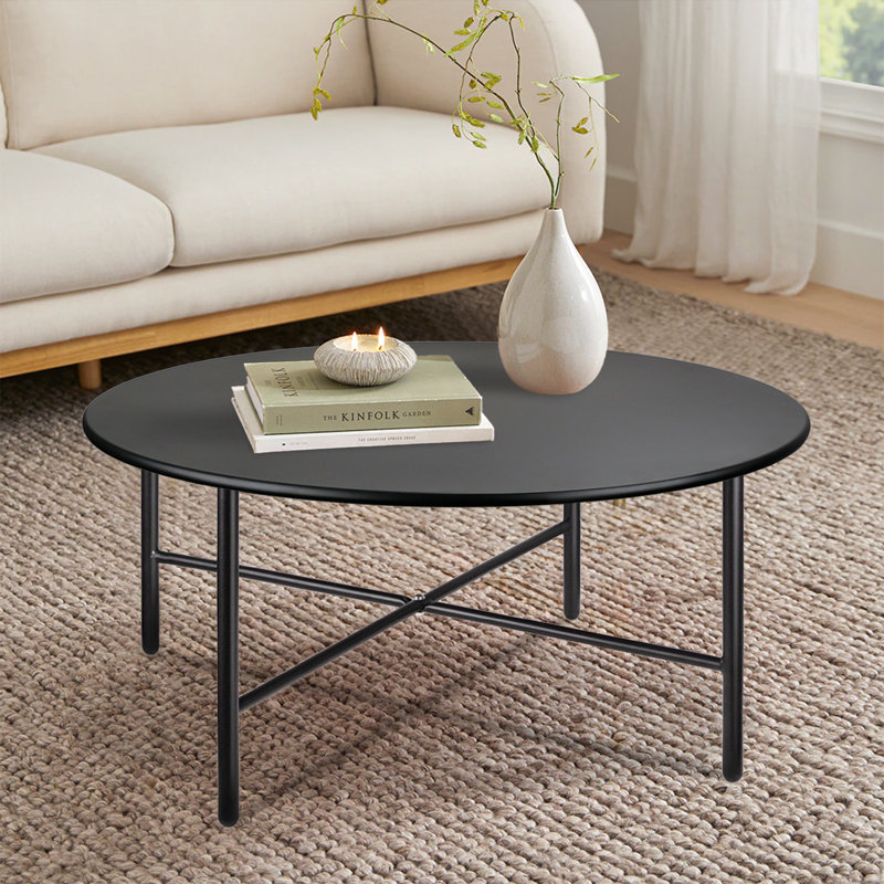 Callianna Single Coffee Table, 13.4" H x 27.5" L x 27.5" W, Black