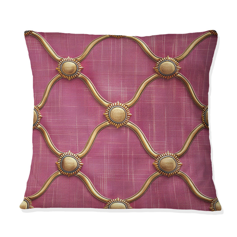 Coussin Magenta Quatrefoil Glam I - Transitional, H 16 po x l 16 po
