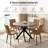 43.5 Inch Round Dining Table Set For 4, 5-Piece Wooden Table With Metal Leg Dining Chairs, Mid Century Modern Small Coffee Set For Dining Room Kitchen Apartment-539503439-539503433