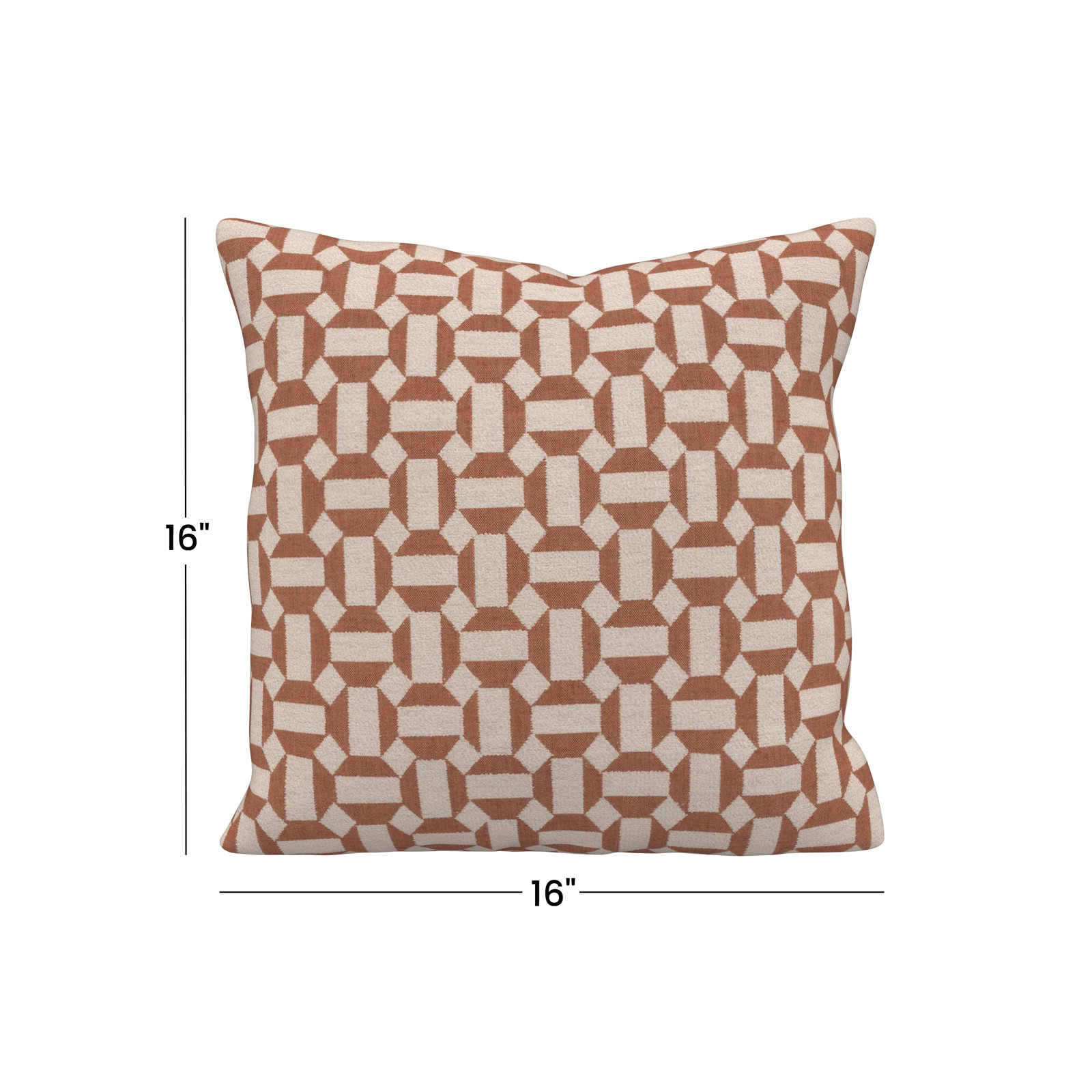 Kacy Sunbrella® Throw Pillow, Assemble Clay, 16 x 16 x 3