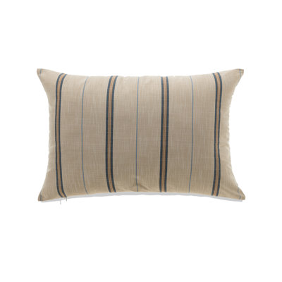 French Stripe Cotton Blend Lumbar Pillow
