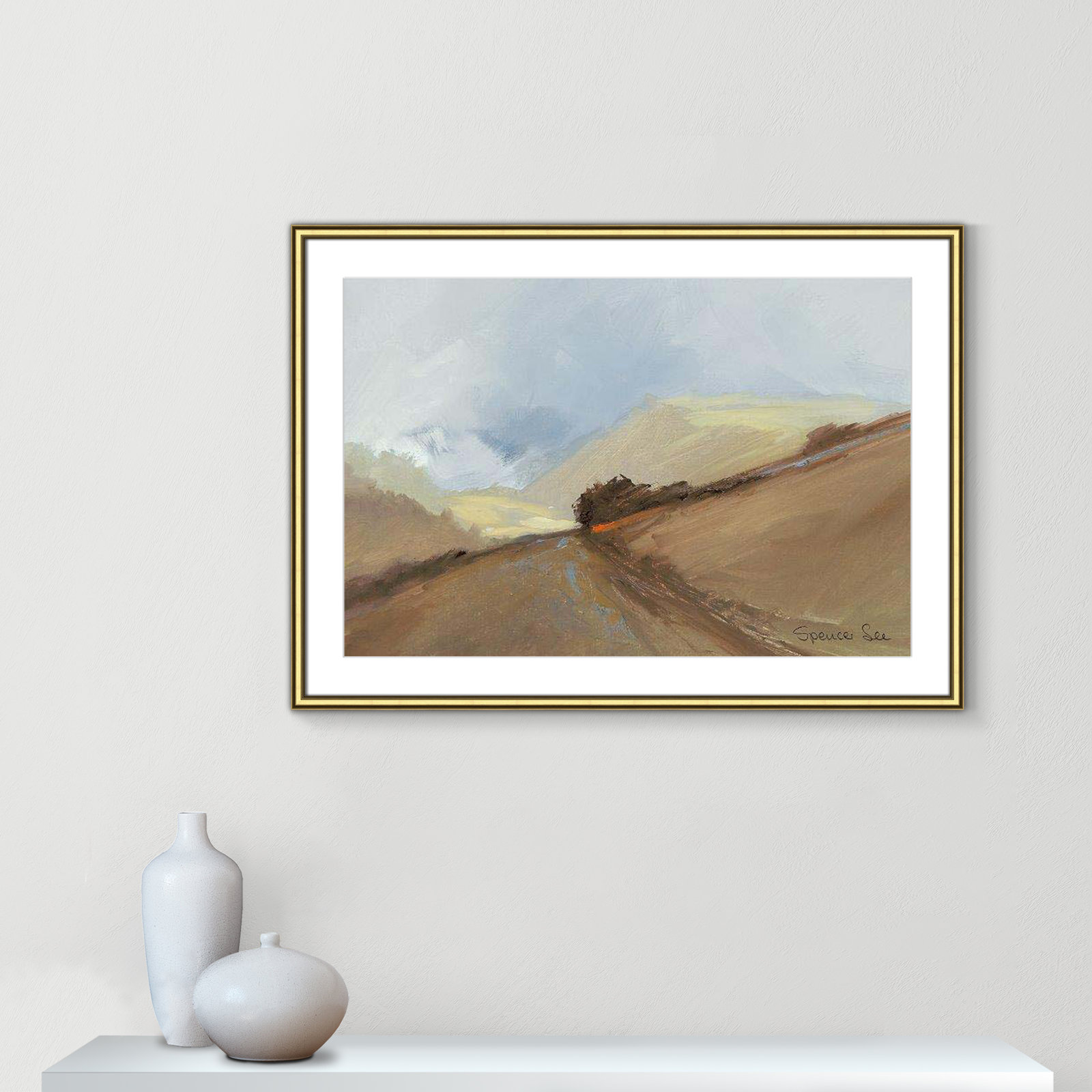 Heaven And Earth II by Spencer Lee, Gold Framed, 26.75" H x 36.75" W x 0.75" D