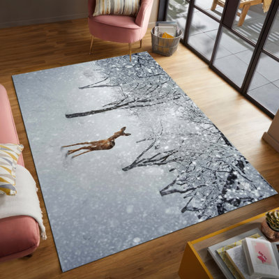Exquisite Soft Pile Rug with Intricate Floral and Geometric Print Perfect for Enhancing the Warmth and Beauty of Your Living Room or Bedroom Setting