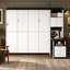 Lit escamotable Kazuko (grand lit/lit double) avec bureau, étagères de rangement et placards-1045289872