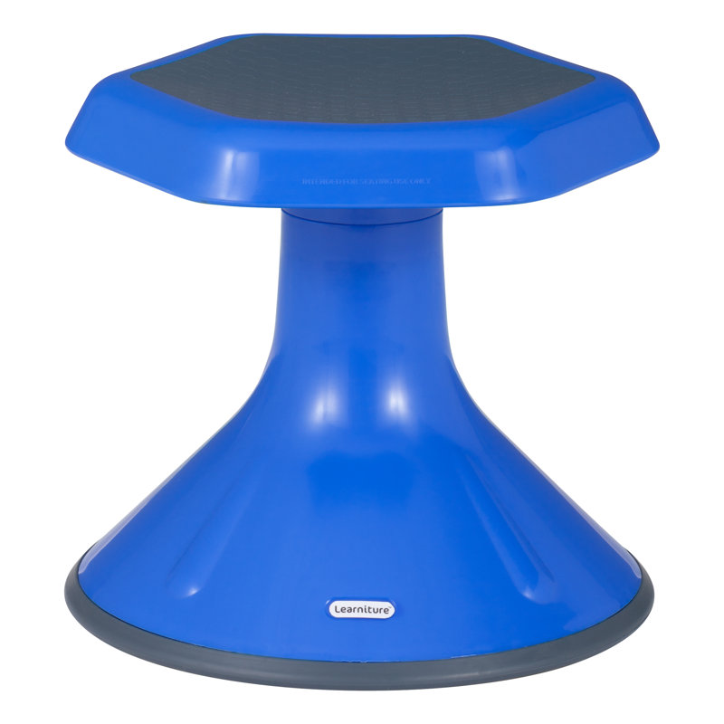 Tabouret d'apprentissage en plastique sans dossier, Bleu, 12 po