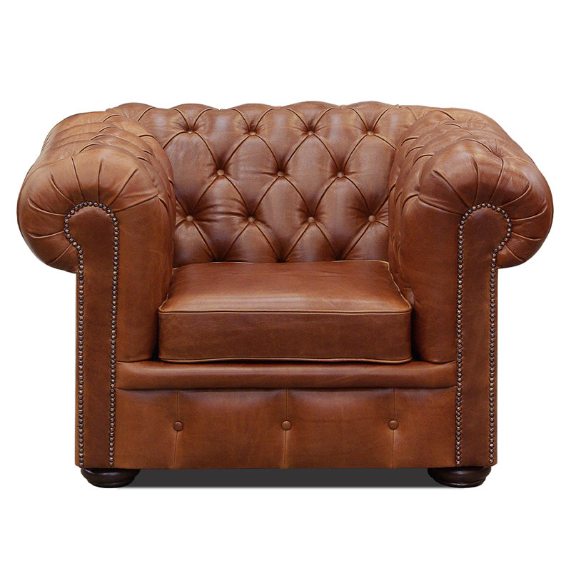 Fauteuil club Chester, Noyer, Onix 59