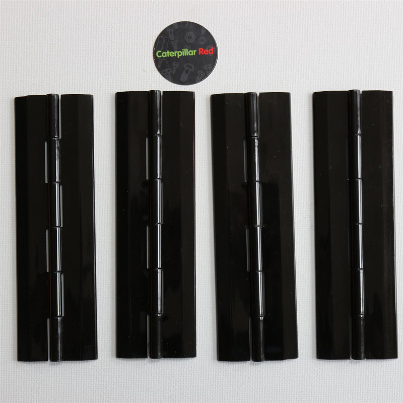 Black Acrylic Hinges - No Glue Required Self-Adhesive Black Plastic 150mm