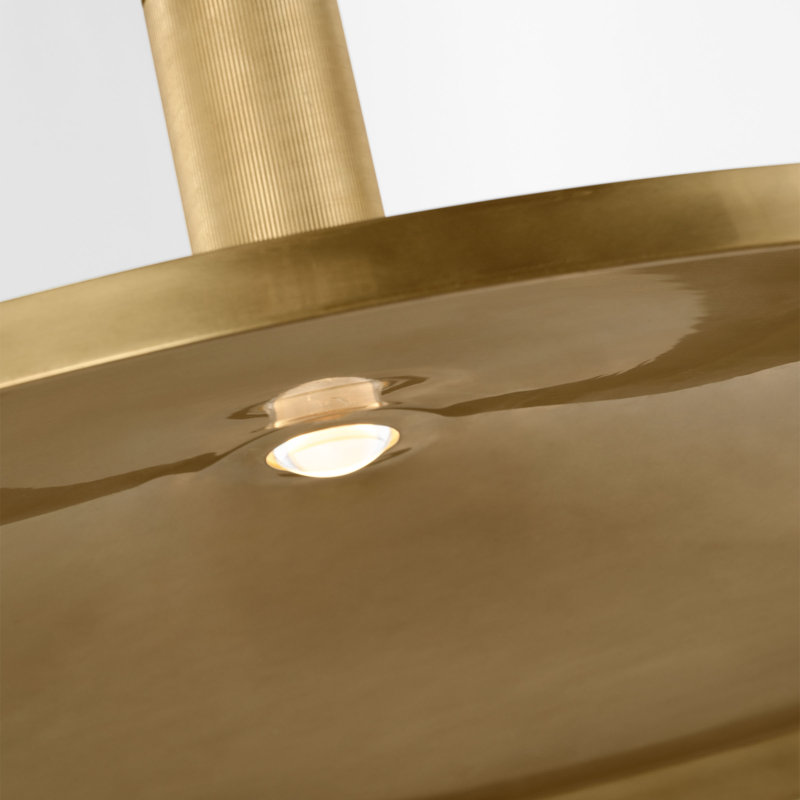 Saucer Direct 1 - Light LED Pendant, Hand Rubbed Antique Brass