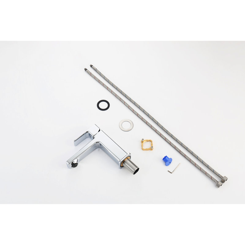 Modern Zinc Sink Faucet - 1 Hole, Center Handle, Corrosion Single Hole Bathroom 1.5/Gpm Flow, Metal Handle, Chrome