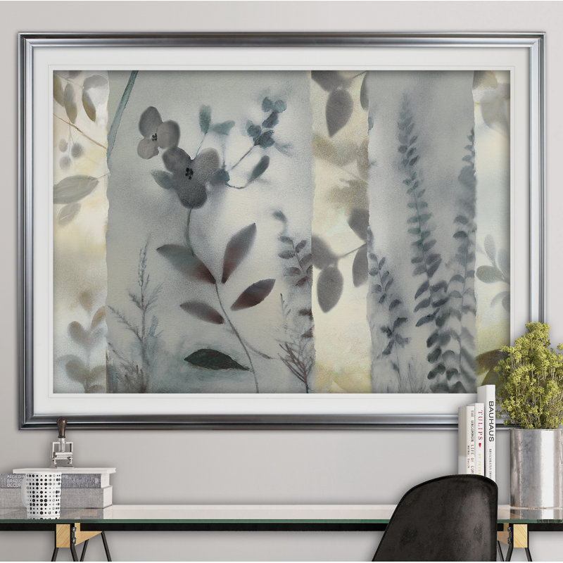 « natural impression », reproduction de peinture à l’acrylique encadrée, H 28 po x l 38 po x P 1,5 po, Argent