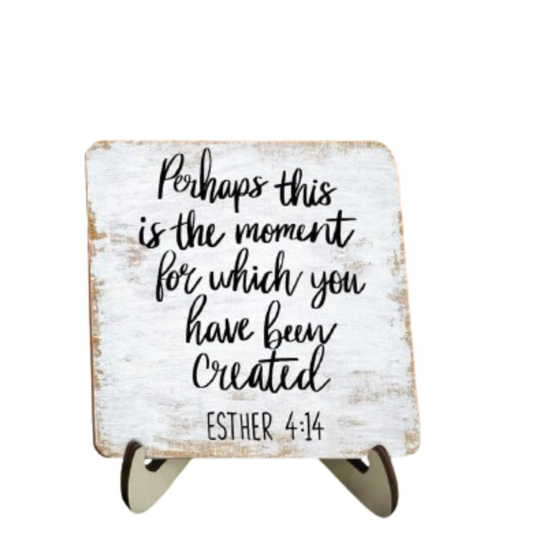 5.1" Rustic Wood Inspirational Table Sign