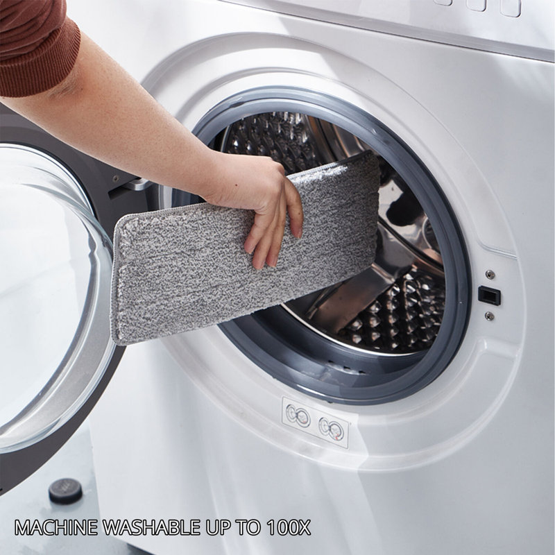 Gray Machine-Washable Spin Mop Pad Replacements, 2-Pack