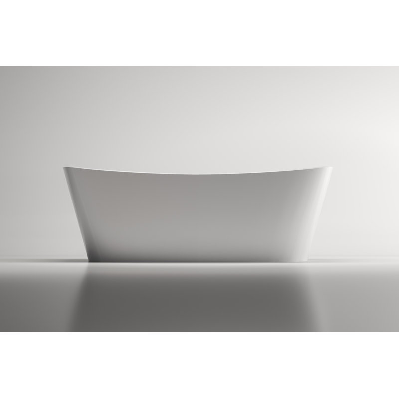 Trivento 65" x 27-7/8" Freestanding Soaking Bathtub in Volcanic Limestone with No Overflow Hole