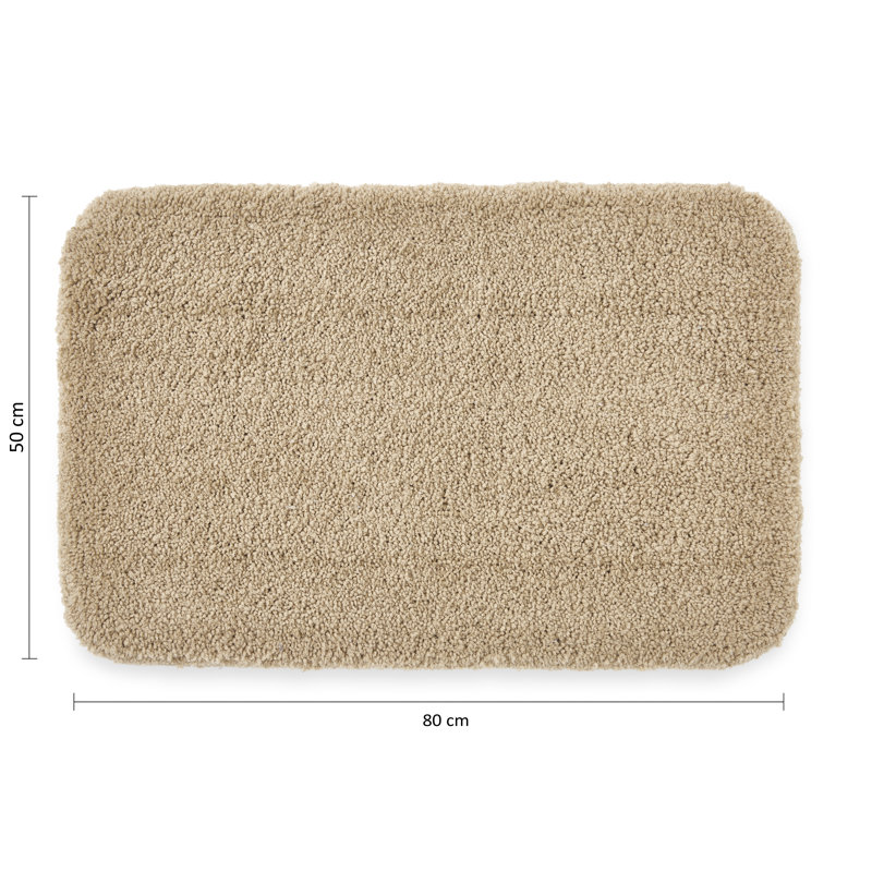 Alheli Non-Slip Bath Rug, Beige
