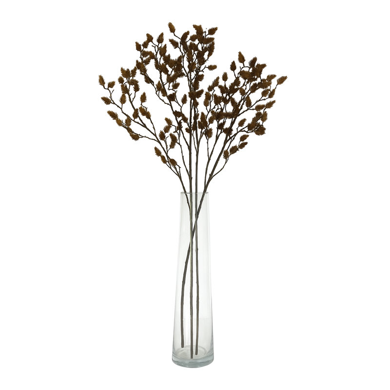 3 pièces de pomme de pin artificielle 35 po - Tige décorative rustique