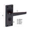  Victorian Straight Handle Door Handle in Matt Black, Privacy Set - 120mm