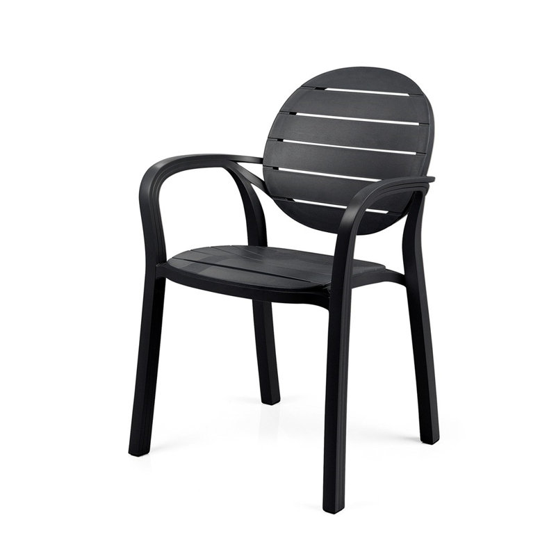 Doran Stacking Patio Dining Armchair with Cushion, Antracite