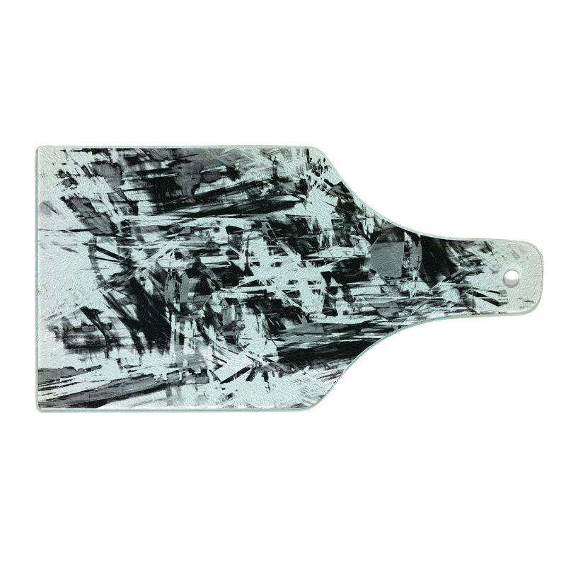 Planche à découper en verre trempé noir et blanc Ambesonne