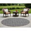 Tapis d'intérieur rond 8 po gris