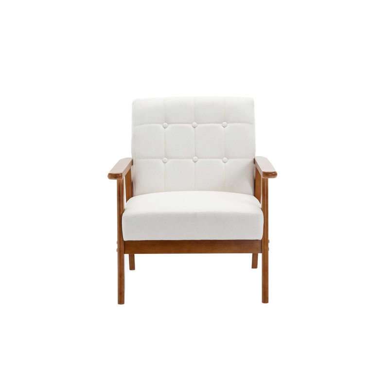 Chaise d'appoint Mid-Century, Lin beige