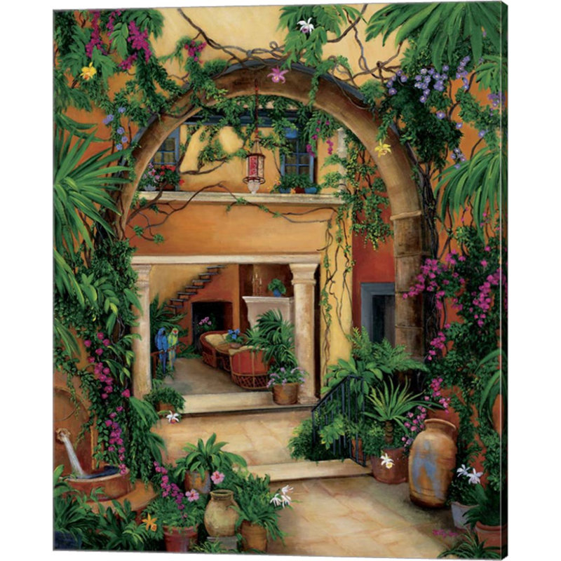 «Hacienda Courtyard» par Betty Lou, art mural sur toile