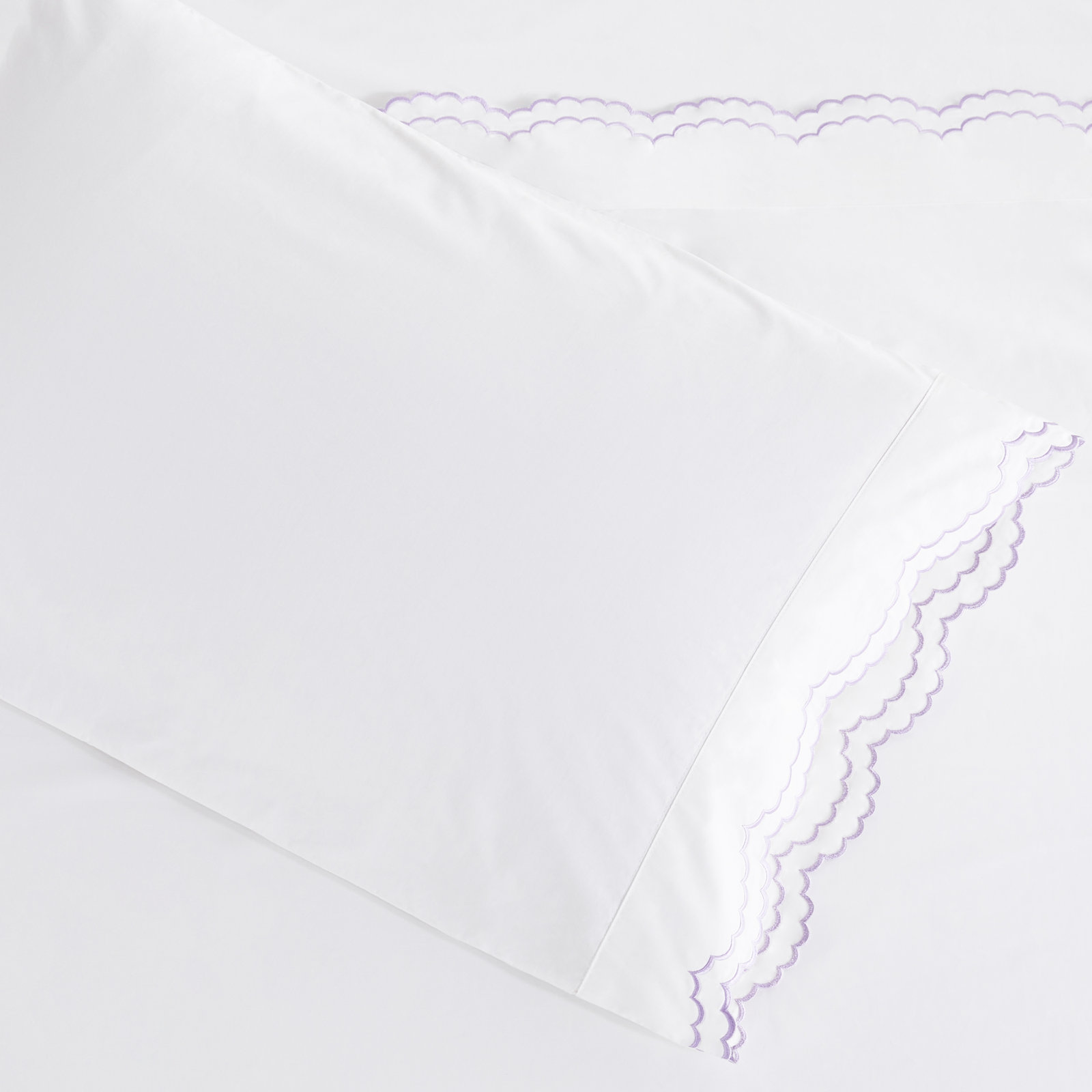 Bartlow Pima Cotton Pillowcase, King Pillowcase, Lilac/ White