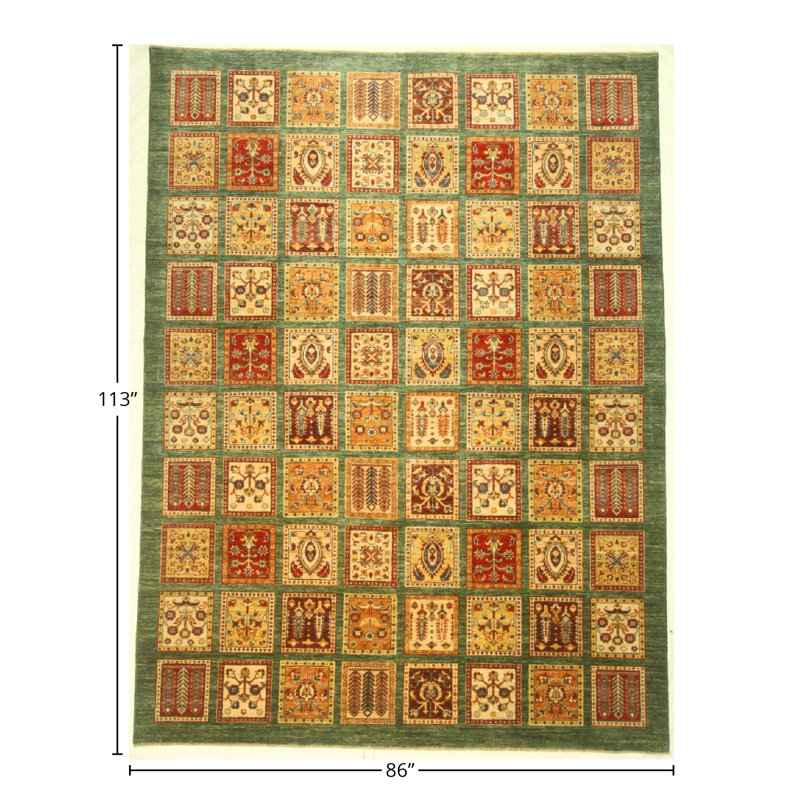 Hand Knotted Geometric Rug
