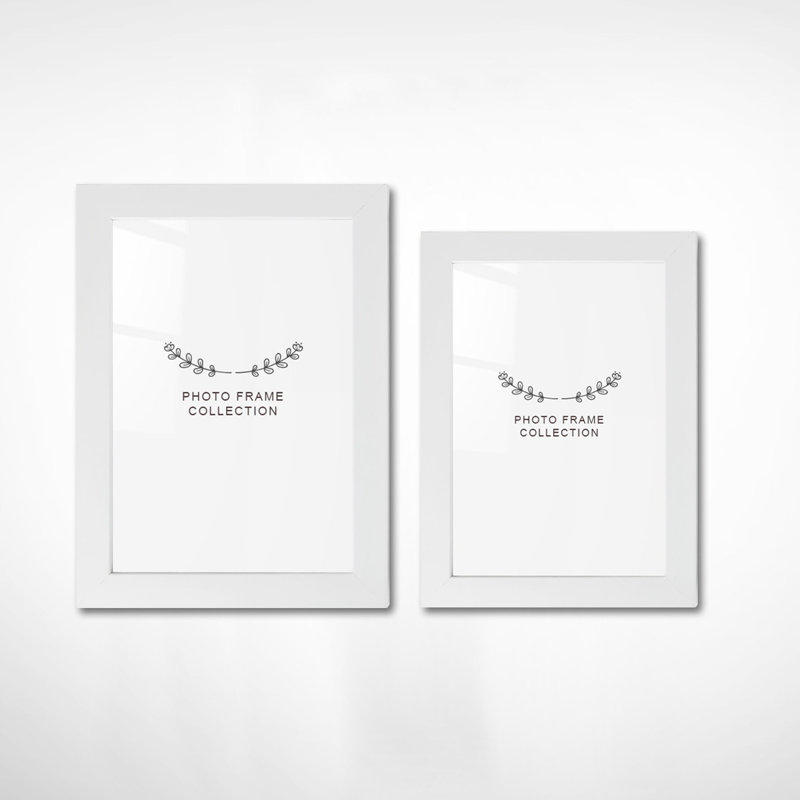 Ensemble de cadres photo Chiu Elegant (2 pièces), blanc, 5,1 x 7,1 pouces et 5,9 x 8,3 pouces | 100% plastique durable, largeur du cadre: 0,8 po | Parfait pour la décoration intérieure, les bureaux ou les cadeaux, design élégant et polyvalent