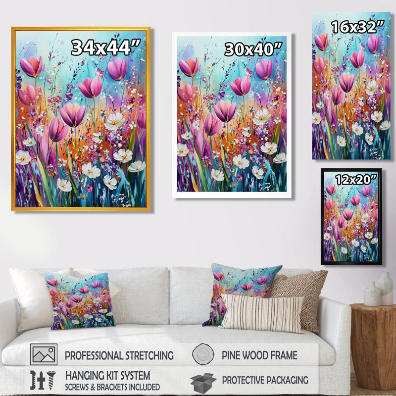 Curata - impression sur toile florale, Noir, noir, noir, noir, H 20 po x l 12 po, Reproduction encadrée d'une seule photo