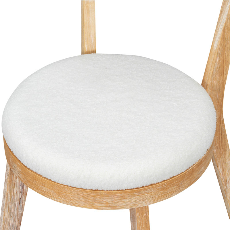 Ensemble de 2 chaises de salle à manger rembourrées modernes, bois d'hévéa