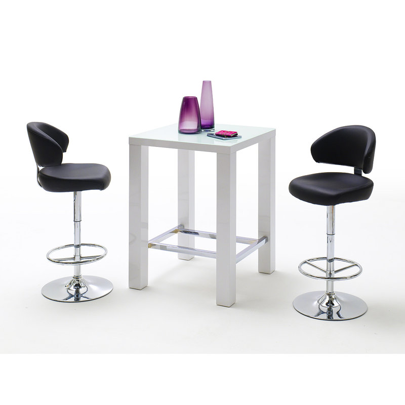 John Metal Base Dining Table, 107cm H x 80cm W x 80cm D