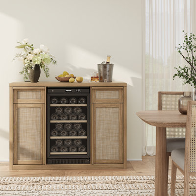 Retro Minimalism 50.4'' Wide Multifunctional Sideboard And Wine Cabinet 